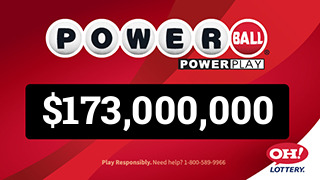 Ohio Lottery PowerBall $173,000,000 dynamic jackpot billboard ad