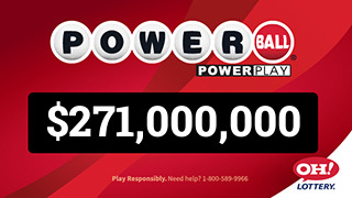 Ohio Lottery PowerBall $271,000,000 dynamic jackpot billboard ad