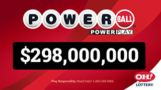 Ohio Lottery PowerBall $298,000,000 dynamic jackpot billboard ad