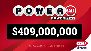 Ohio Lottery PowerBall $409,000,000 dynamic jackpot billboard ad