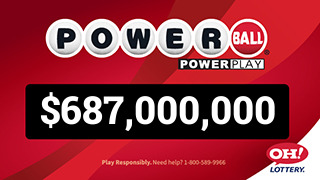 Ohio Lottery PowerBall $687,000,000 dynamic jackpot billboard ad