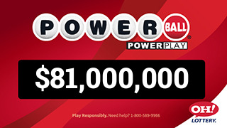 Ohio Lottery PowerBall $81,000,000 dynamic jackpot billboard ad